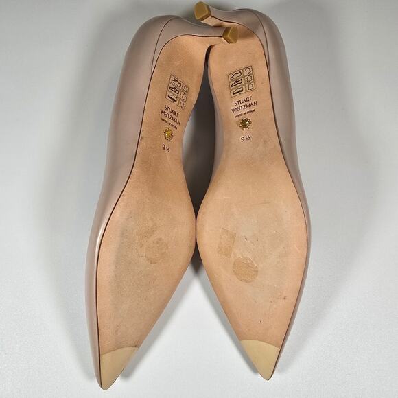 R STUART WEITZMAN Soft Neutral Dusty Pink 50mm Kitten Pumps Heels Women Size 9.5 - Picture 9 of 11